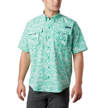 Columbia Overhemd Heren, PFG Super Bahama Short Sleeve LichtGroen, 05BDYFASR